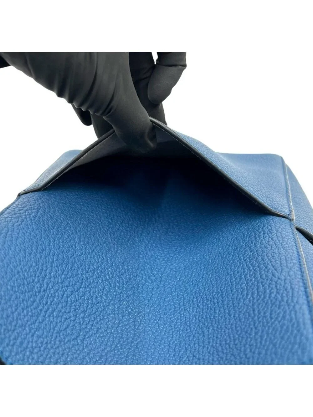 Celine Sangle Bucket Leather Shoulder Bag Tote Blue